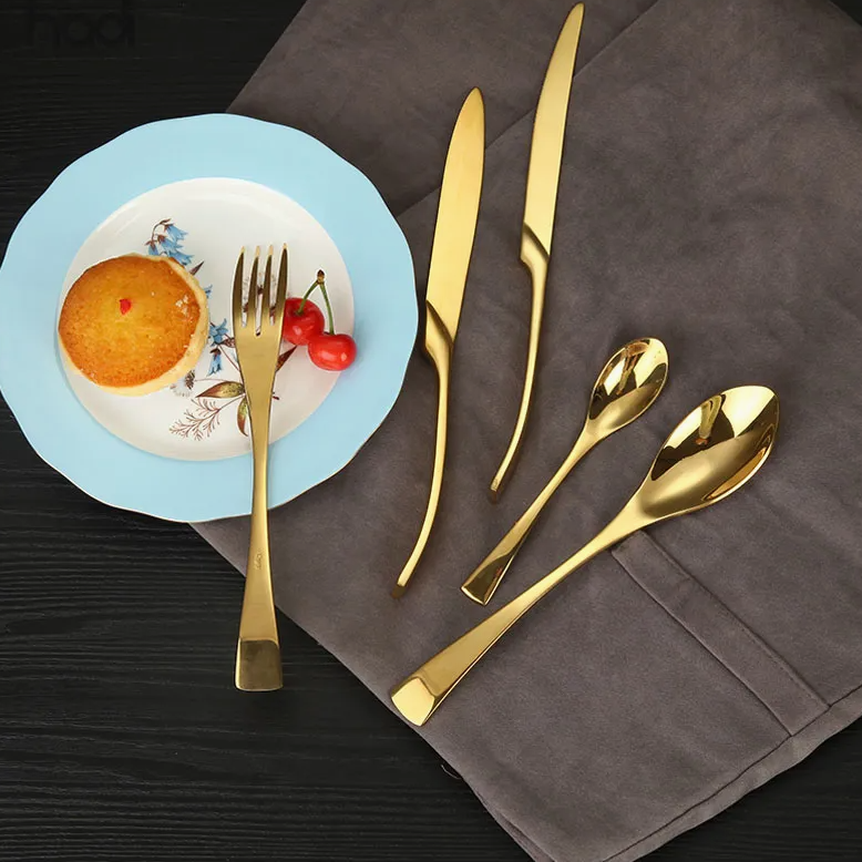 Luxury Rose Gold Stainless Steel Cutlery Set – Vintage Buffet Flatware & Dinnerware