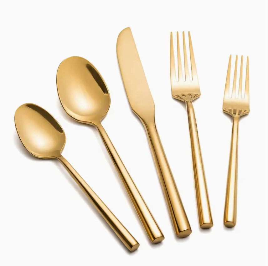 Luxury Forged Hexagonal Handle Stainless Steel Cutlery Set – Dinner Knives, Forks & Spoons