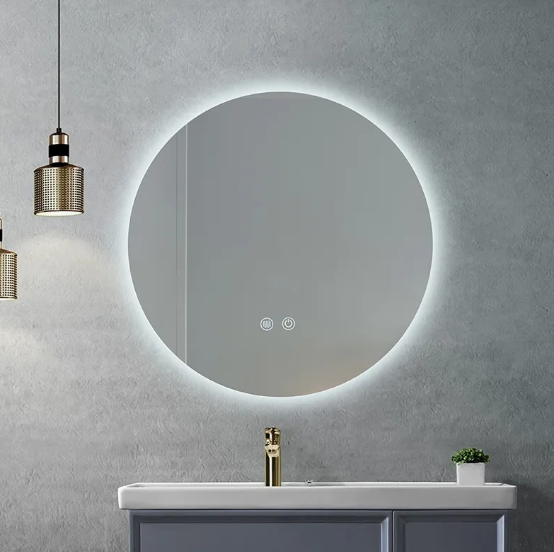 80cm Round LED Backlit Smart Vanity Mirror – Illuminated Bathroom Makeup Mirror