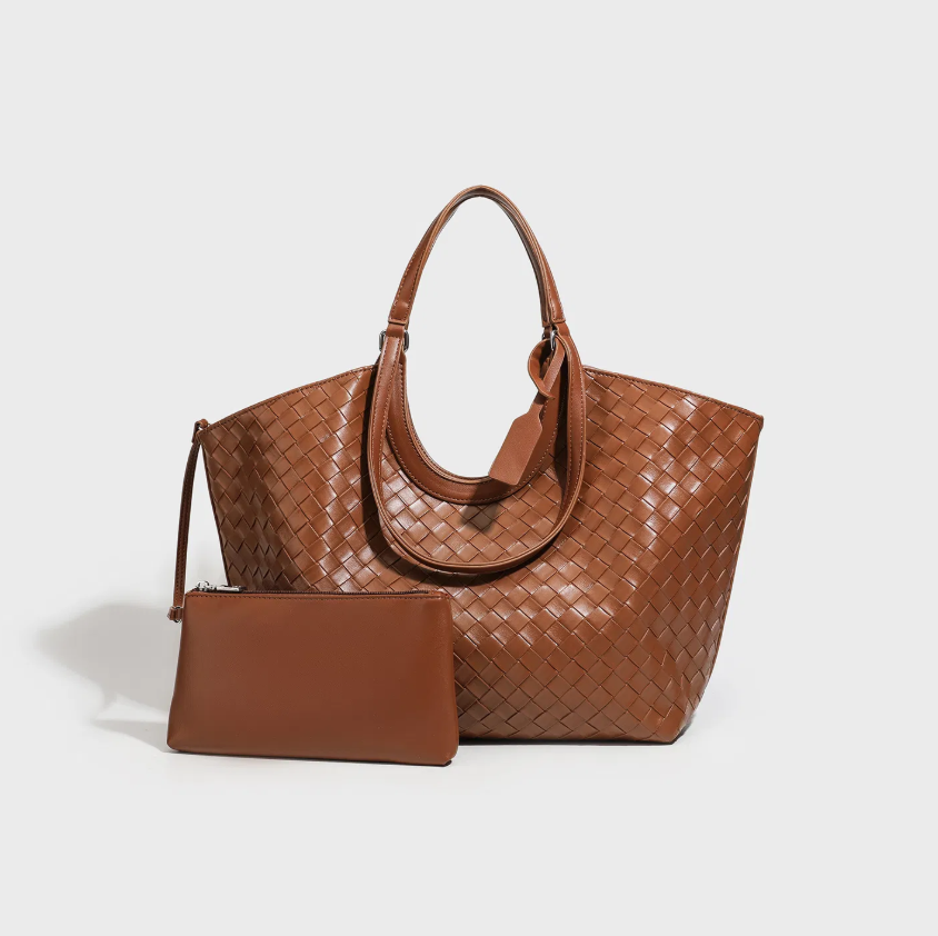 High-End Retro Woven Twin-Style Handbag for Women