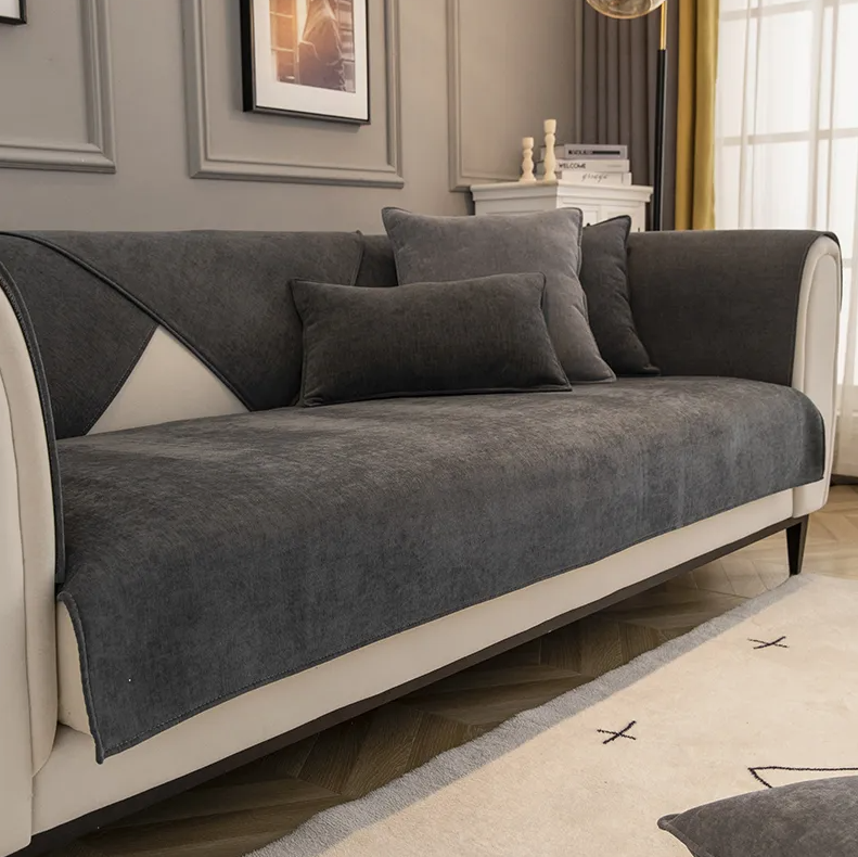 Four-Season Universal Chenille Sofa Cover – Anti-Slip & Wear-Resistant Cushion Mat