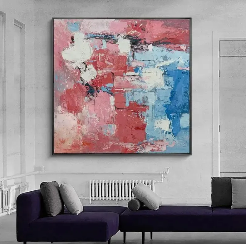 Modern Hand-Drawn Abstract Oil Painting – Stylish Home Decoration Wall Art