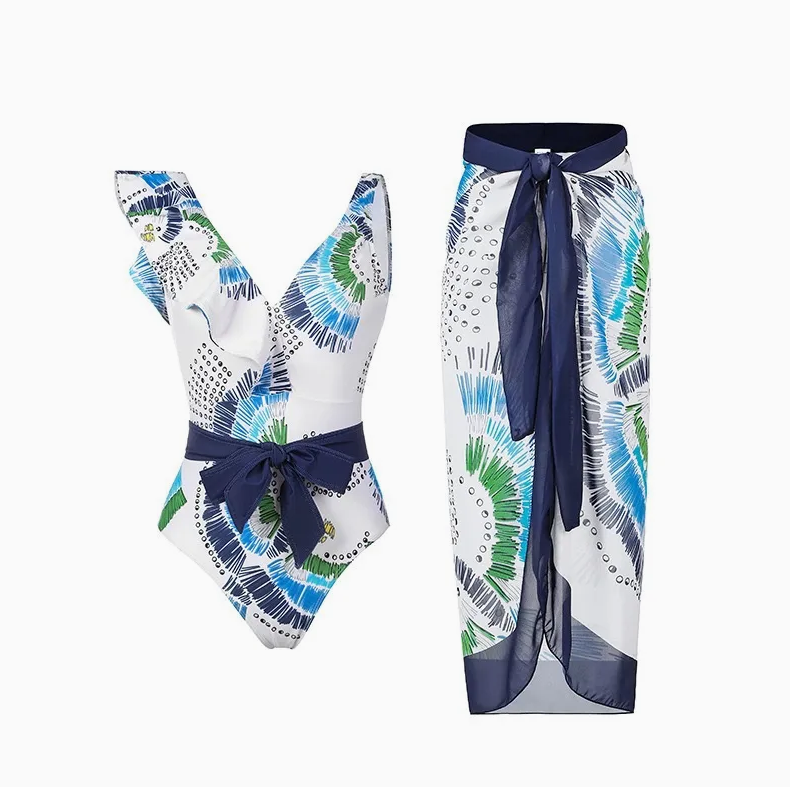 Fashion Nylon Spandex Plus Size Women's Swimwear Cover-Up
